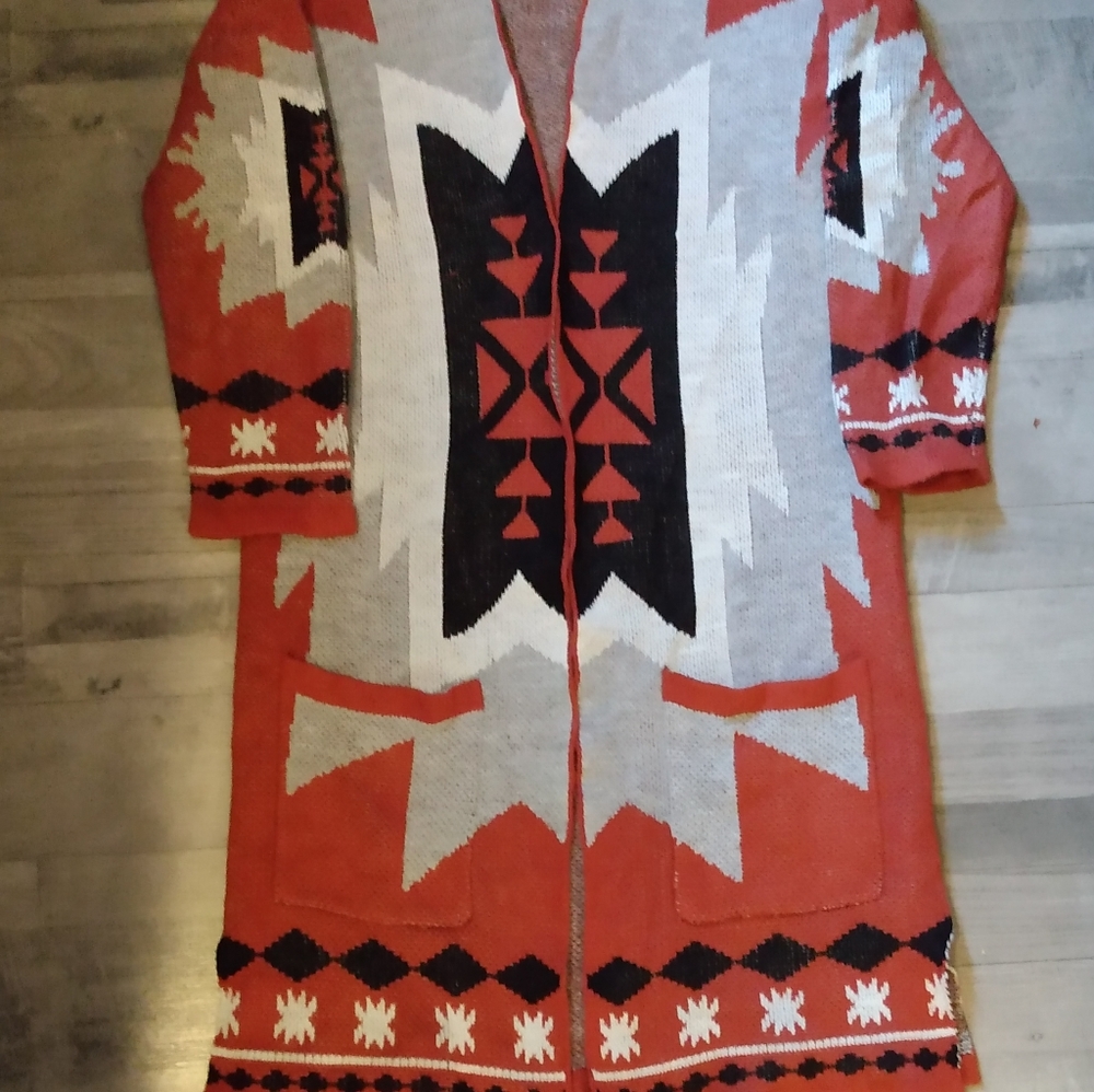 Roxy Rustic Aztec Long Cardigan - Picture 2 of 4